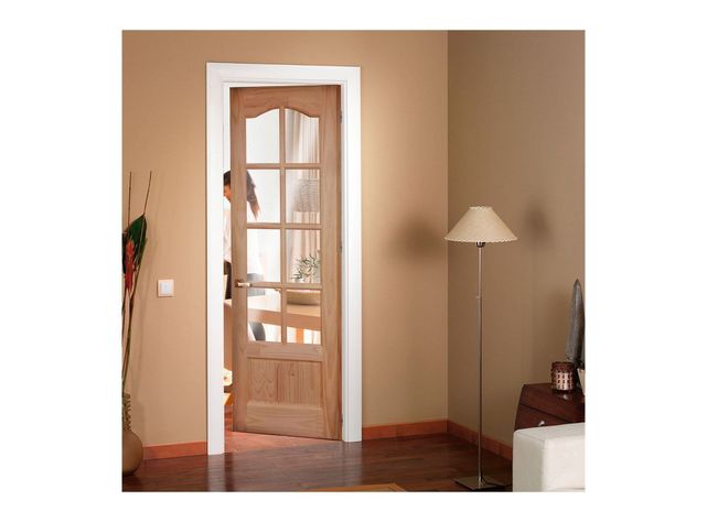 Puerta Pino Radiata Caburga 65x200 cm 8 Vidrios Moldupanel-2