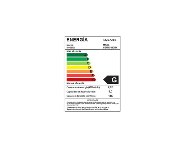 Secadora 10 kg SEM101BDBY blanco Mabe.-9