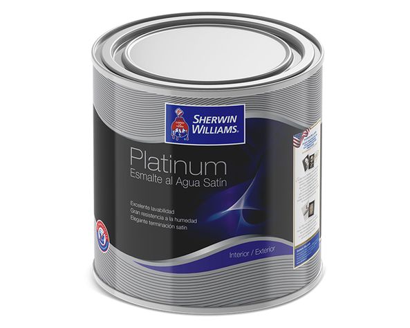 Esmalte al agua 1/4 galón Platinum blanco satín Sherwin Williams-0