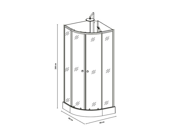 Cabina ducha 200x90x90 cm 6 Jets-1