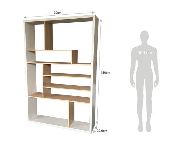 Librero Antonia blanco/natural 180x120x29.6 cm-1