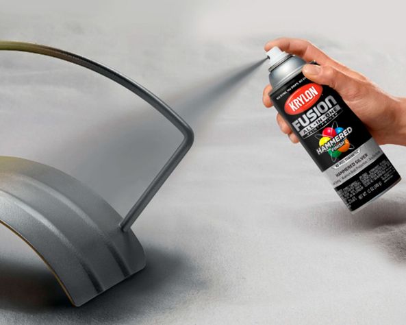 Pintura spray 340 ml Fusion plateado martillado-4