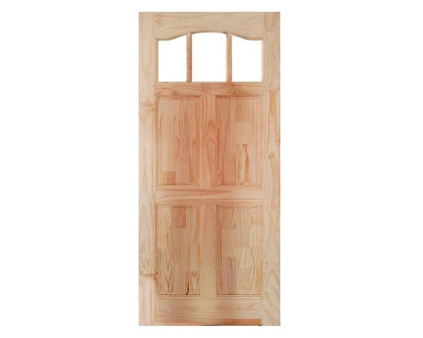 Puerta Pino Radiata Emiliana 85x210 cm 3 vidrios Moldupanel-1