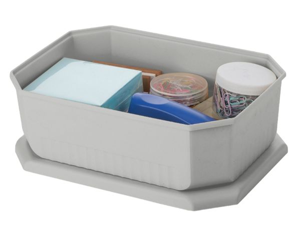 Caja organizadora Octagonal gris 4 litros-1