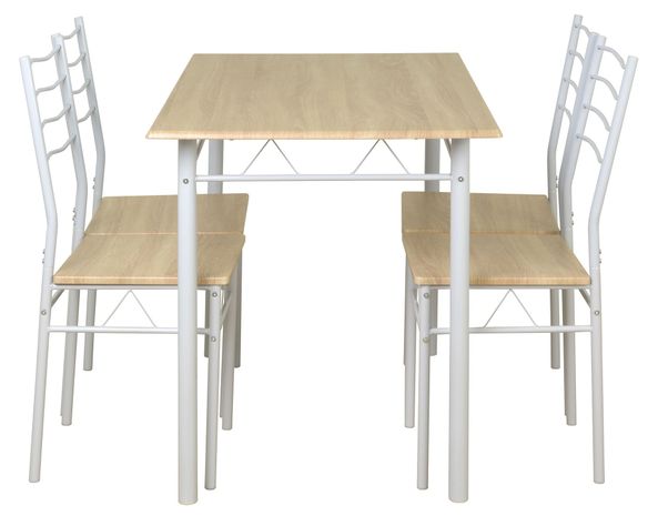Comedor 4 sillas Barry natural/blanco-2