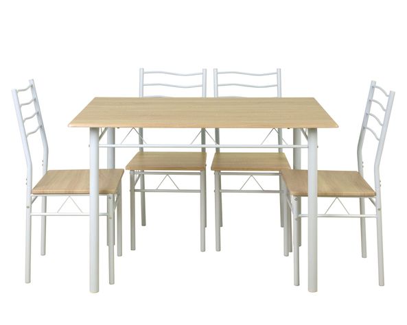 Comedor 4 sillas Barry natural/blanco-5