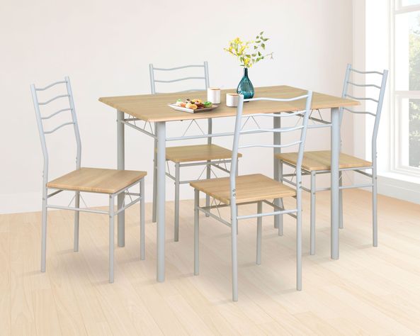 Comedor 4 sillas Barry natural/blanco-6