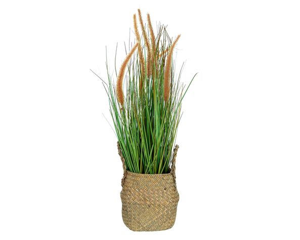 Planta artificial Grass con macetero Outzen-0
