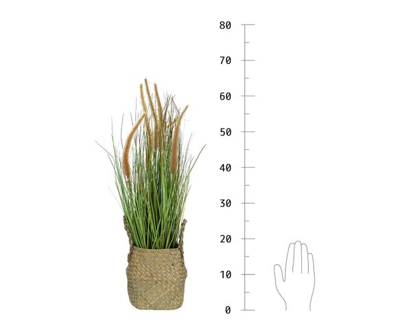 Planta artificial Grass con macetero Outzen-5