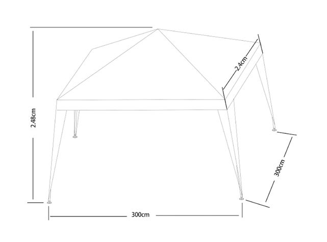 Toldo 2,4x2,4 m verde/blanco Outzen-1