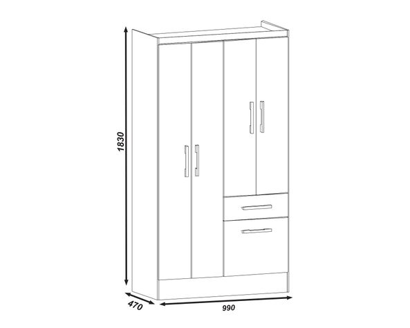 Clóset 4 puertas 1 cajón 1 zapatero crema M+Design-4