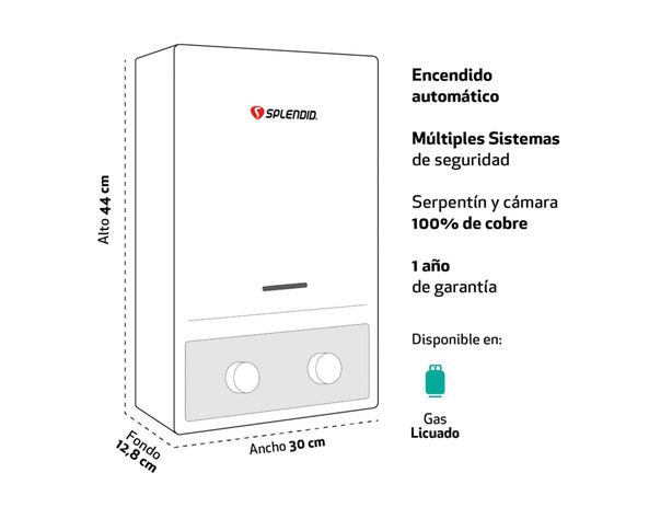 Calefont MV SB 5-1 5 lt tiro natural gas licuado-3