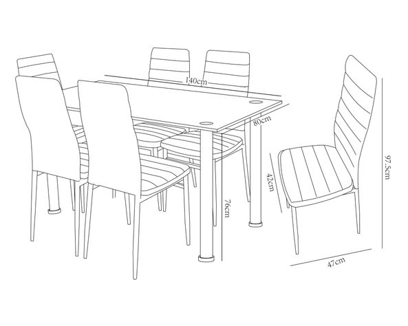 Comedor 6 sillas negro M+Design-4