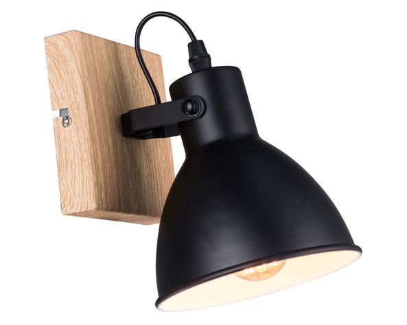Aplique 1L E27 Factory negro Abitare-0