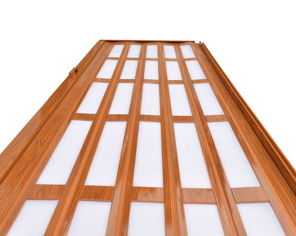 Puerta Plegable PVC 70x200 cm Café claro con ventana Baldara-3