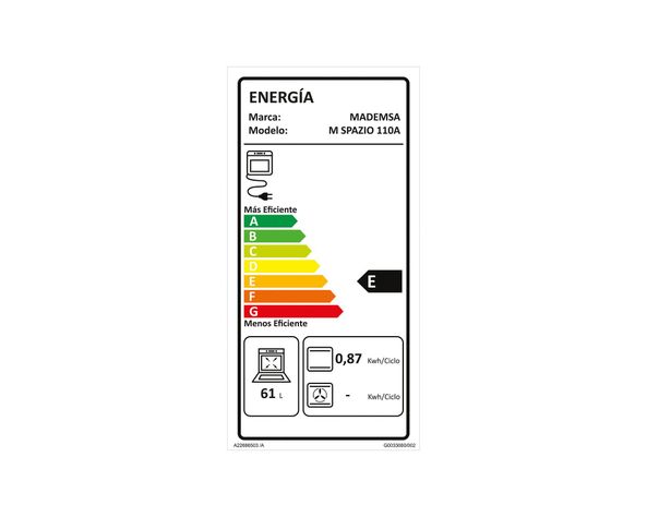 Horno eléctrico 66 litros M SPAZIO 110 A Mademsa-9