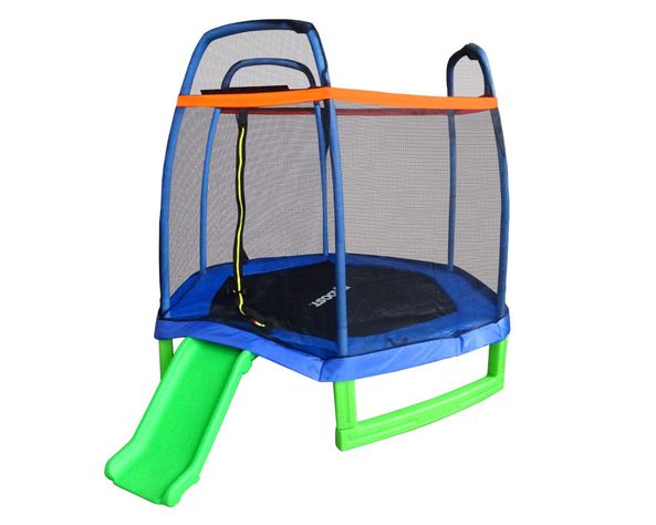 Cama elástica 7 pies con resbalín Radost.-0