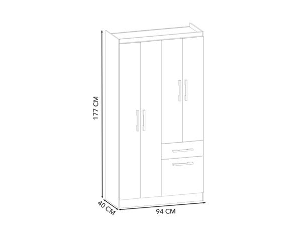 Clóset 4 puertas 1 cajón 1 zapatera tabaco-4