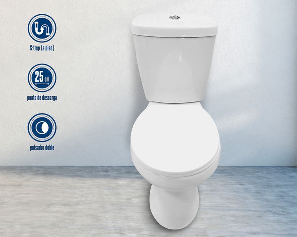 One piece 30 cm dual flush asiento cierre suave Agne-2