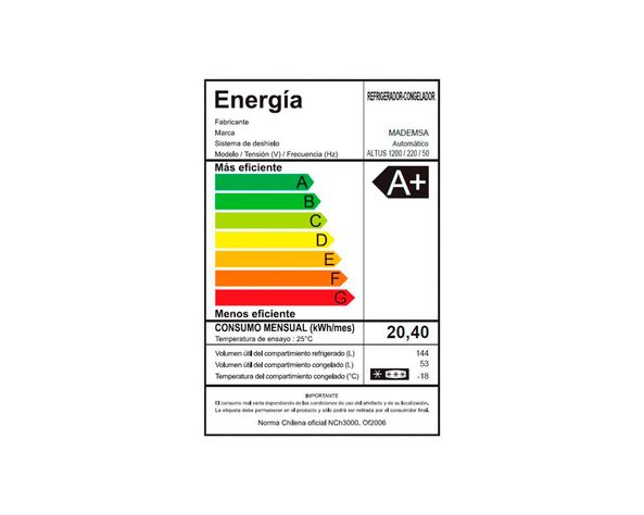 Refrigerador no frost 197 litros ALTUS 1200 Mademsa-8