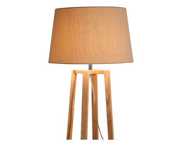 Lámpara pie 1L E27 geométrica natural Abitare-1