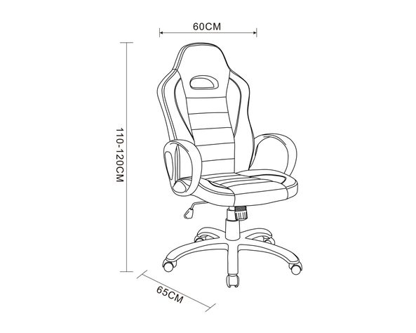 Silla de escritorio ejecutiva Gamer 0246 negro/gris M+Design-4