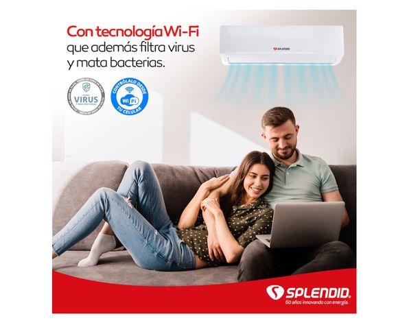 Aire acondicionado split inverter 12000 BTU frío/calor SAC-12K-INV WIFI Splendid-6