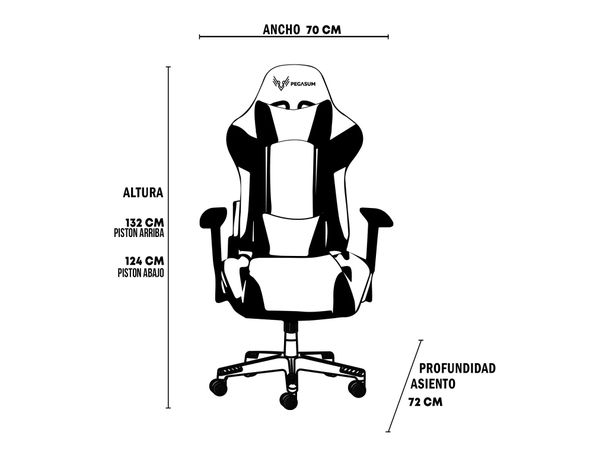 Silla Gamer Spartan negro/verde Pegasum-3