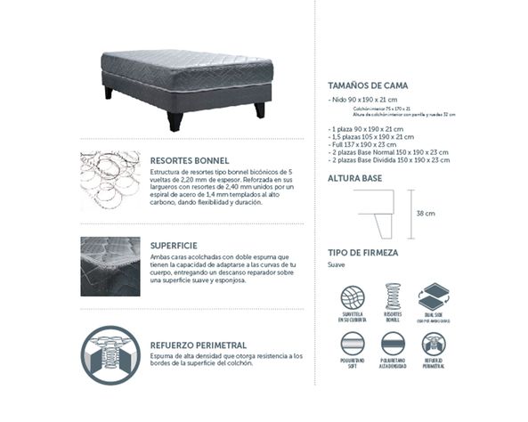 Cama europea 1.5 plazas Aura-4