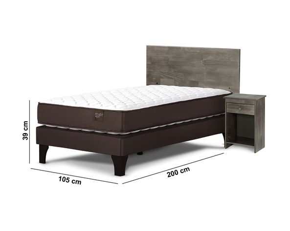 Cama europea 1.5 plazas Ergo T + set Tabor grafito Rosen-4