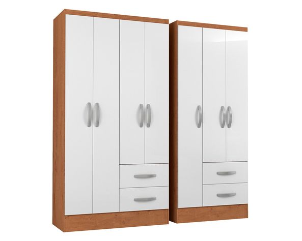Clóset 4 puertas 2 cajones + Clóset 3 puertas 2 cajones Bicolor-0