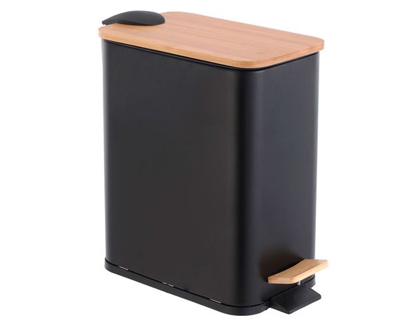 Cesto basura Bamboo negro 4.4 litros-0