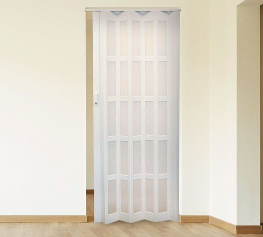 Puerta Plegable PVC 70x200 cm blanca con ventana Baldara-0