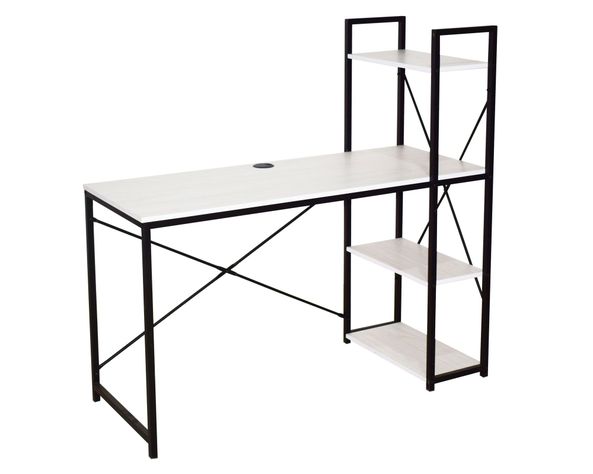 Centro de trabajo con repisa 2.0 ceniza/negro-1