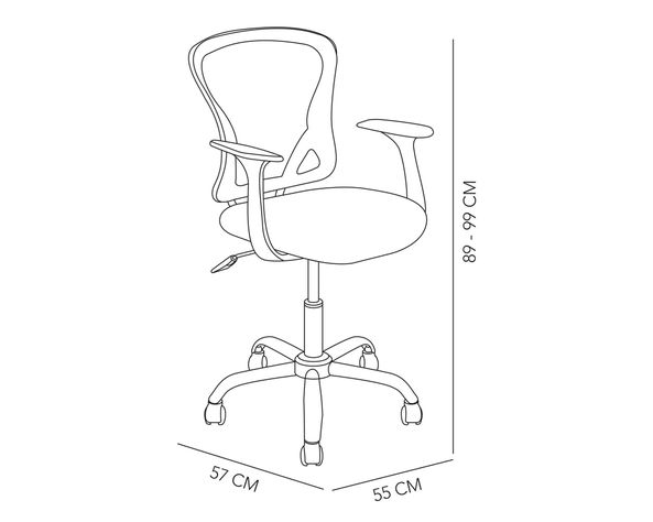 Silla de escritorio gas malla cromada gris/negro M+Design-3