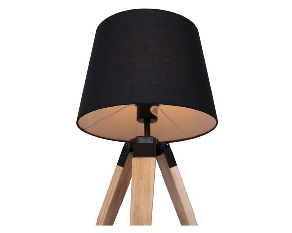 Lámpara sobremesa 1L E27 Praga natural/negro Abitare-4