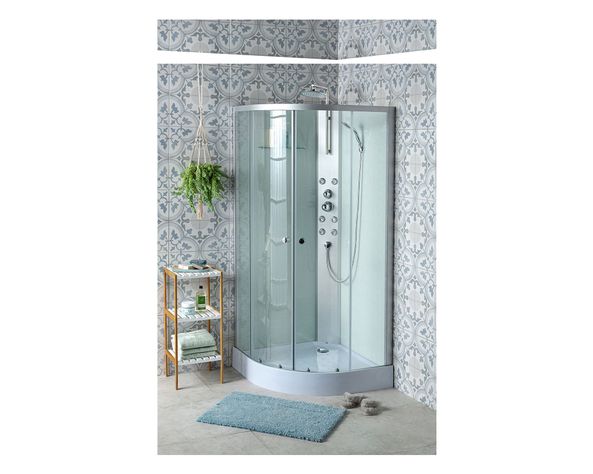 Cabina ducha 90x90 cm 6 jets blanco Vessanti-2