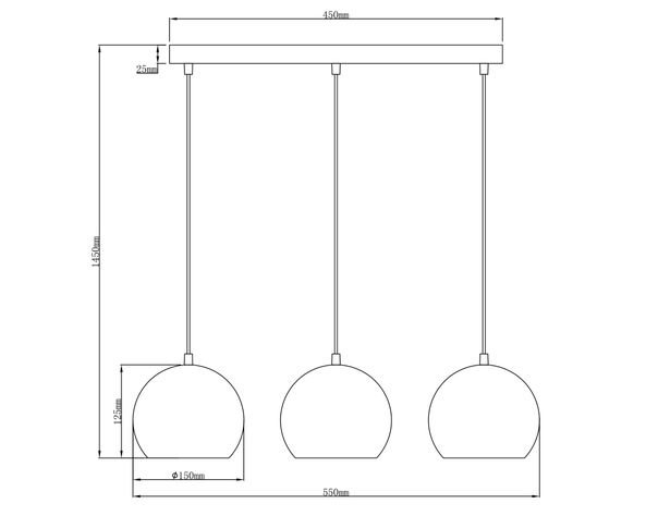 Lámpara colgar 3L E27 Loft 2.0 Abitare-3