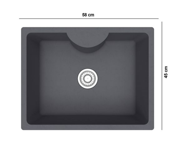 Lavaplatos sobreponer 58x45 cm Deluxe Túnez FDV-1
