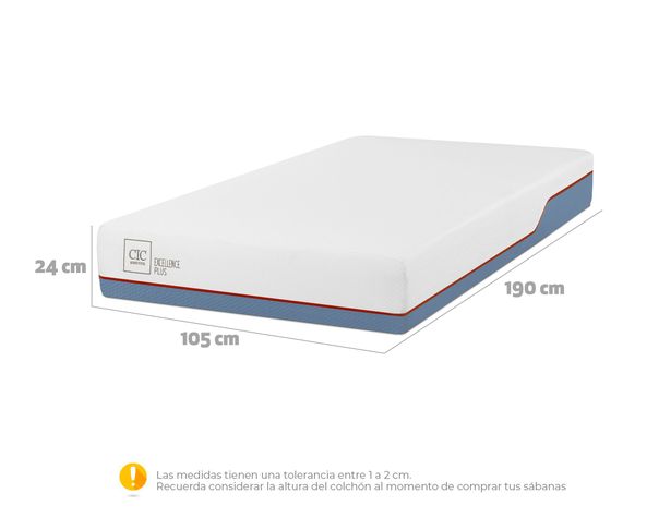 Colchón 1.5 plazas x 190 cm Excellence plus Cic-3