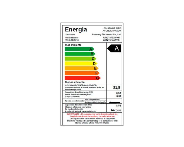 Aire Acondicionado Split Inverter 12000 BTU WIFI Samsung AR12TSFZAWK/ZS-7