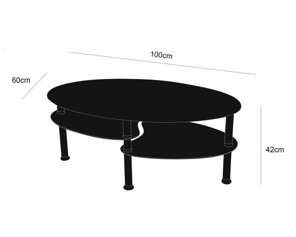 Mesa de centro Elipse clear/negro M+Design-2