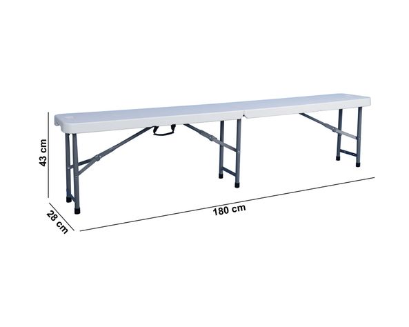 Banco plegable 180 cm blanco Outzen-6