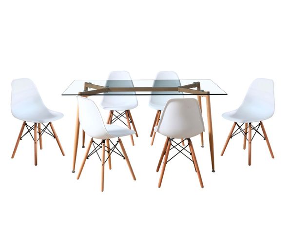 Comedor + 6 sillas Dini blanco M+Design-0