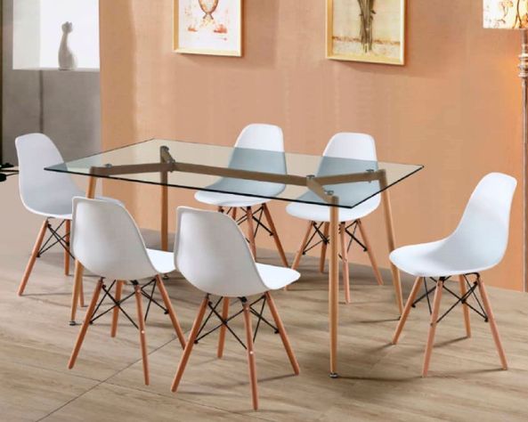 Comedor + 6 sillas Dini blanco M+Design-3