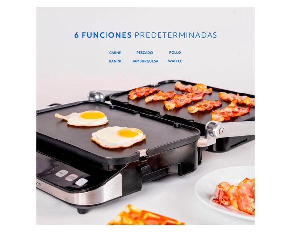 Plancha waffles grill Let's Grill 3 en 1 gris 2000W-2
