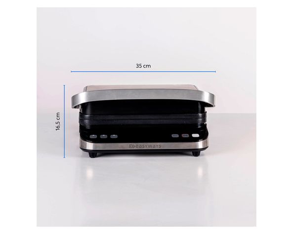 Plancha waffles grill Let's Grill 3 en 1 gris 2000W-5