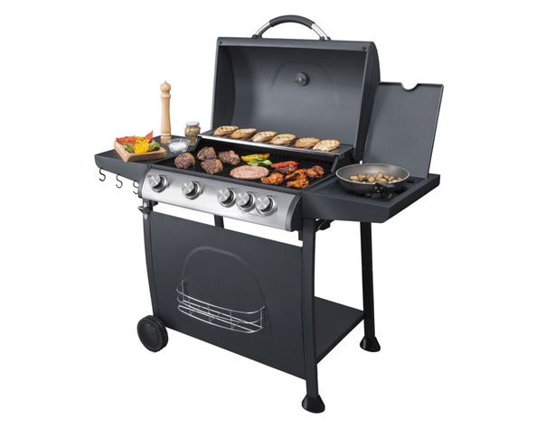 Parrilla a gas 4 quemadores + lateral Indiana BBQ Grill-3