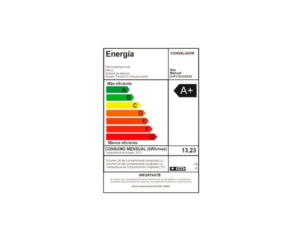 Freezer 100 litros CHF1100 blanco Nex-8