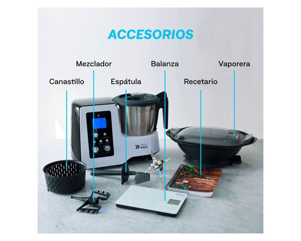 Robot de cocina 1800W Kitchen Pro blanco EasyWays.-1